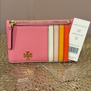 Tory Burch Kira Slim Top-Zip Card Case